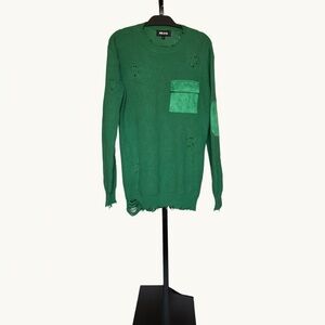 SER.O.YA Green Distressed Crew Neck Sweater